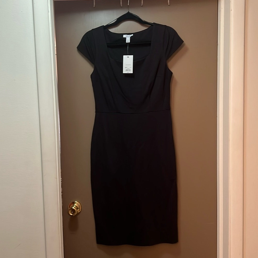 NWT Nine West Women’s little black knit dress.
